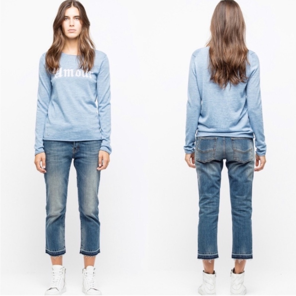 ZADIG & VOLTAIRE Gwendal Bis Amour Merino
Wool Sweater XS Blue